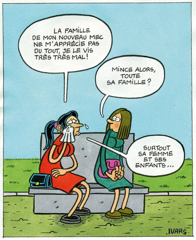 En vente - Éric Ivars, La famille de mon nouveau mec - Illustration originale