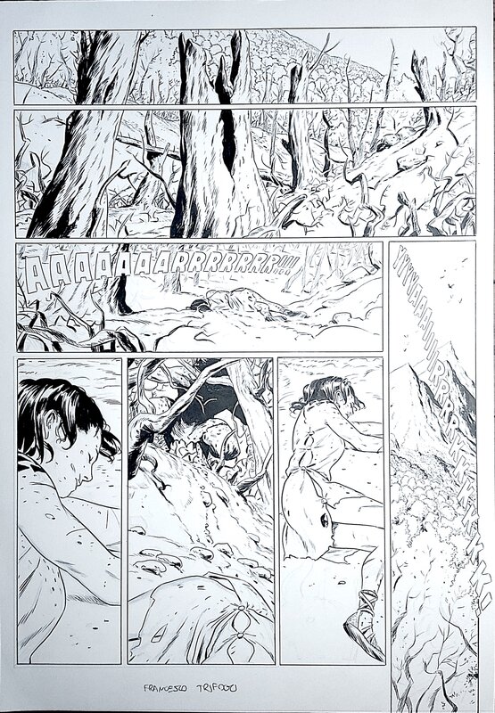 En vente - Les feux de Thésée par Francesco Trifogli - Planche originale