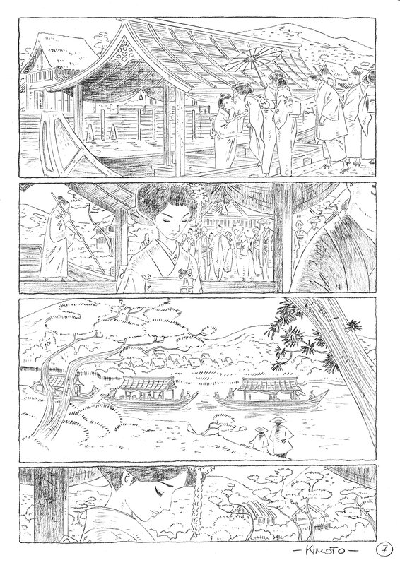 En vente - Cyril Bonin - Les Dames de Kimoto Page 07 - Planche originale