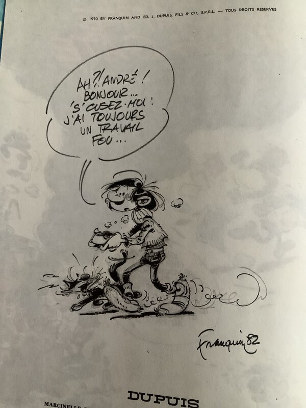 Gaston par André Franquin - Dédicace