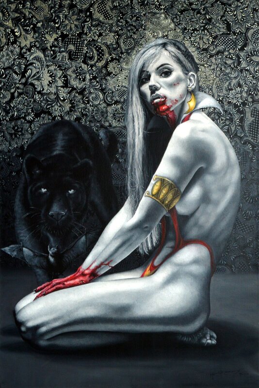 For sale - Martin Rodriguez, Vampirella et la Panthère Noire - Original art