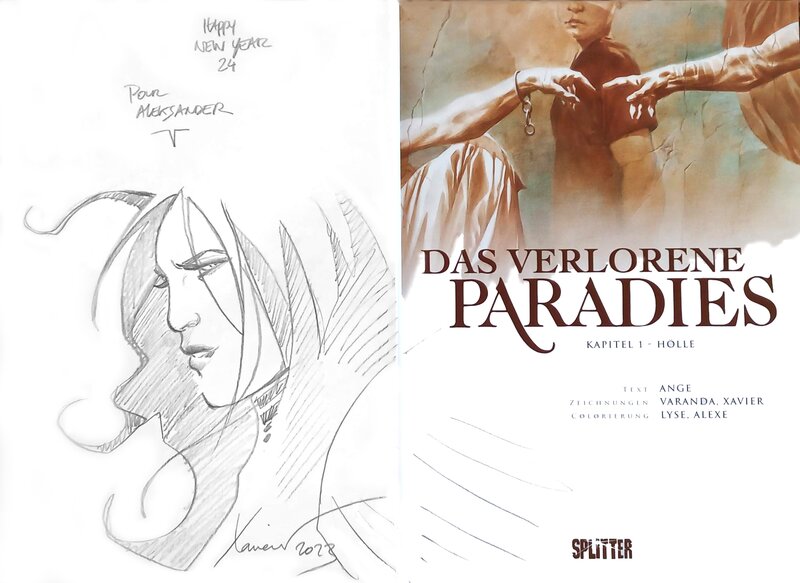 Philippe Xavier, Paradis perdu  - dedicace - Sketch