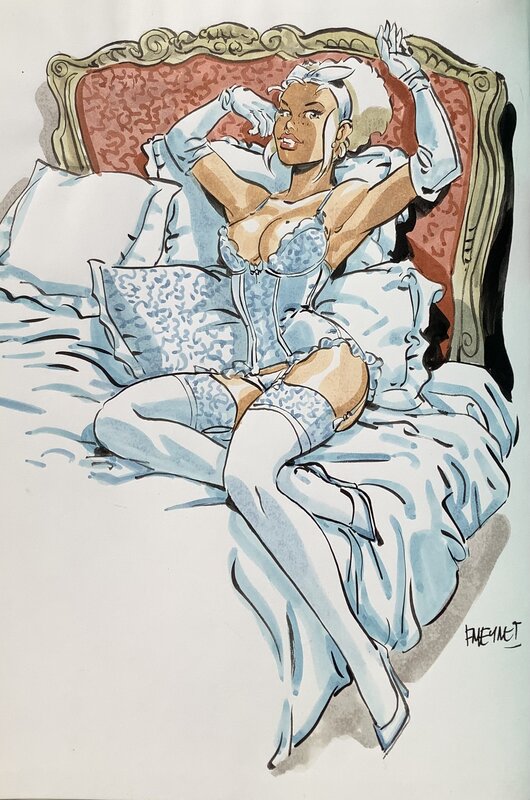 Mirabelle se repose by Félix Meynet - Original Illustration