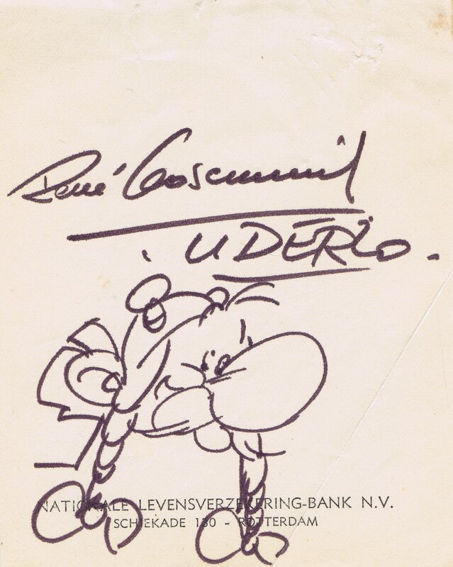 Albert Uderzo, Obelix - dedicace 1971 - Sketch