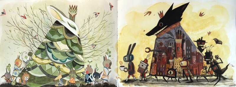 La rencontre par Amélie Flechais, Nicolas Duffaut - Illustration originale