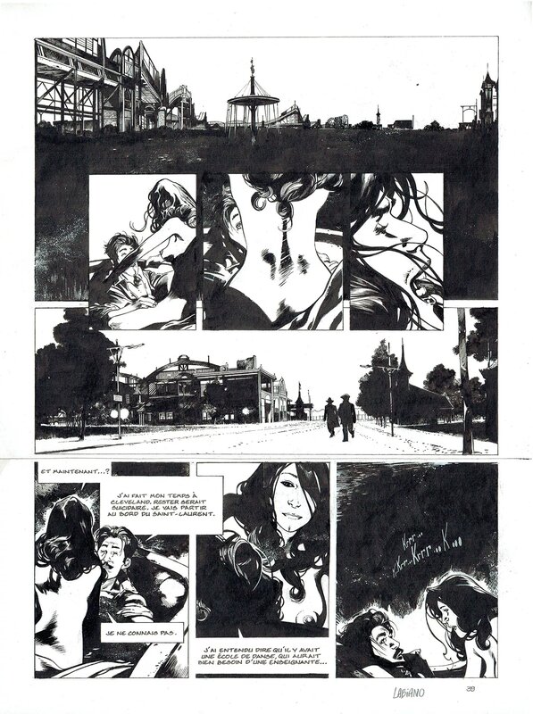 En vente - Hugues Labiano, Polar - Quelque chose de froid - P 39 - Planche originale