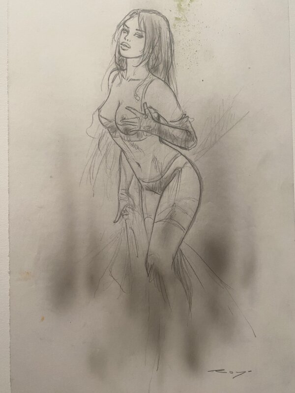 Luis Royo, illustration originale, Femme. - Dédicace