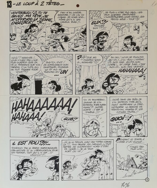 Le loup à 2 têtes par Pierre Seron - Planche originale