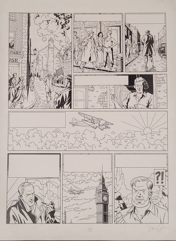 En vente - Peter Van Dongen, Blake et Mortimer Le dernier Espadon pl 18 Galerie Nicolas Sanchez - Planche originale