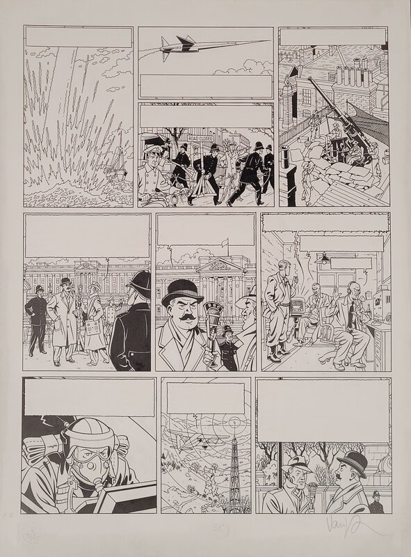 For sale - Peter Van Dongen, Blake et Mortimer Le dernier Espadon pl 58 Galerie Nicolas Sanchez - Comic Strip