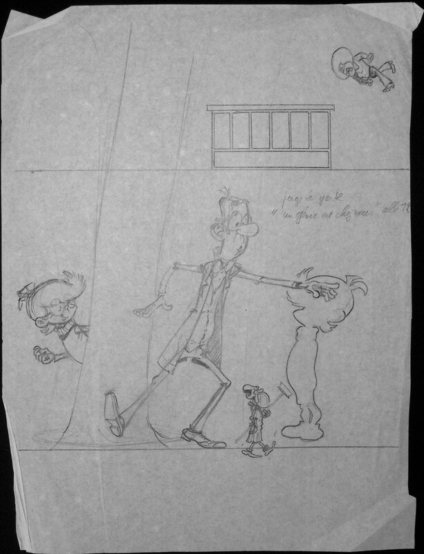 En vente - Jacques Devos, Génial Olivier Page de garde - Illustration originale