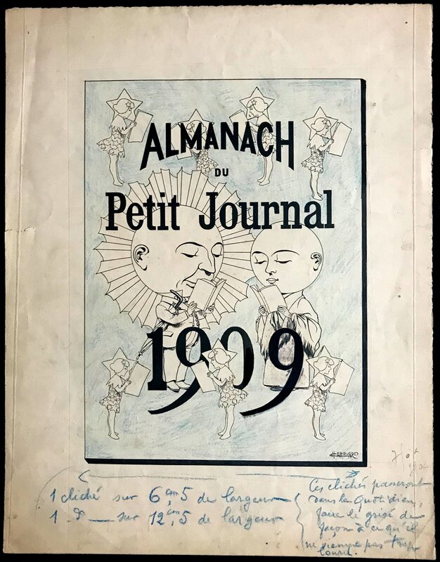 Almanach 1909 par Chéri Hérouard - Illustration originale