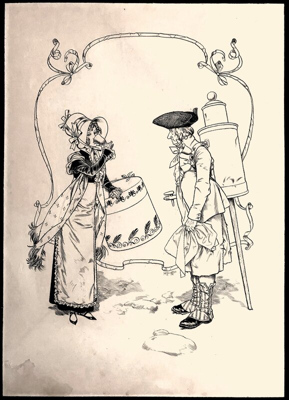 Femme qui boit par Chéri Hérouard - Illustration originale