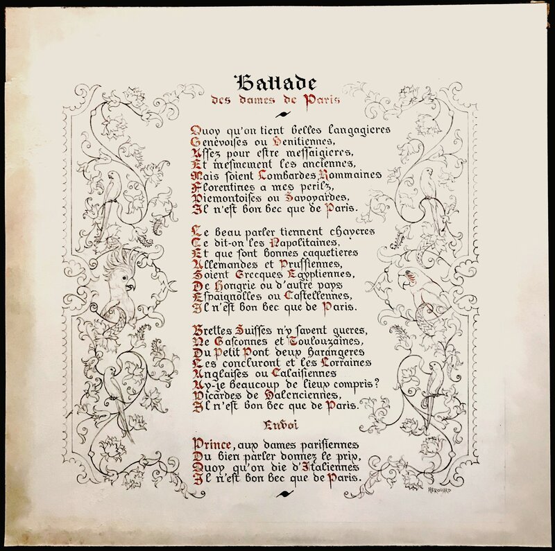 Chéri Hérouard, La Ballade des Dames de Paris - Illustration originale