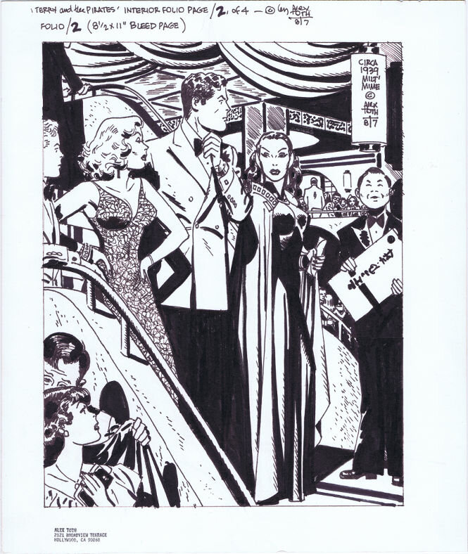 Terry and Pirates Portfolio Plate by Alex Toth 1987 - Original Illustration
