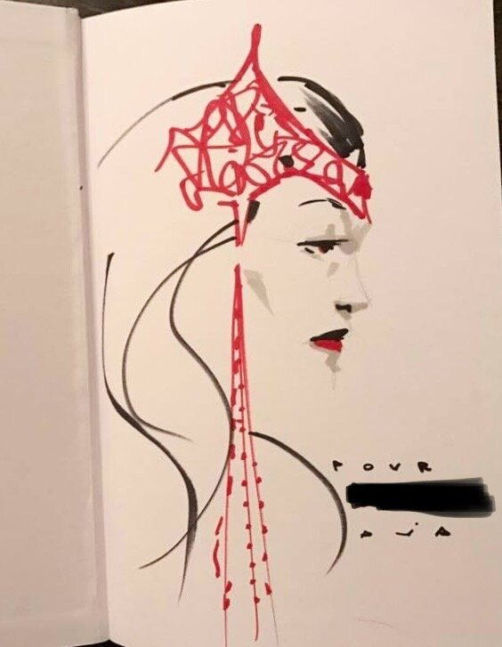 Scarlet witch by David Aja - Sketch