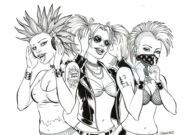 For sale - Les 3 singes by Pierre Taranzano - Original Illustration