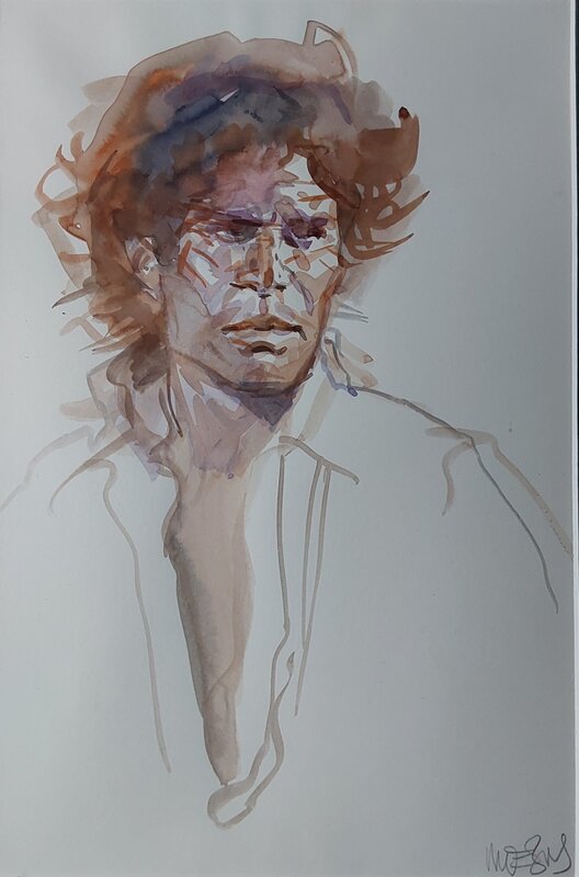 Jean Giraud, Moebius, Portrait de Blueberry - Original Illustration