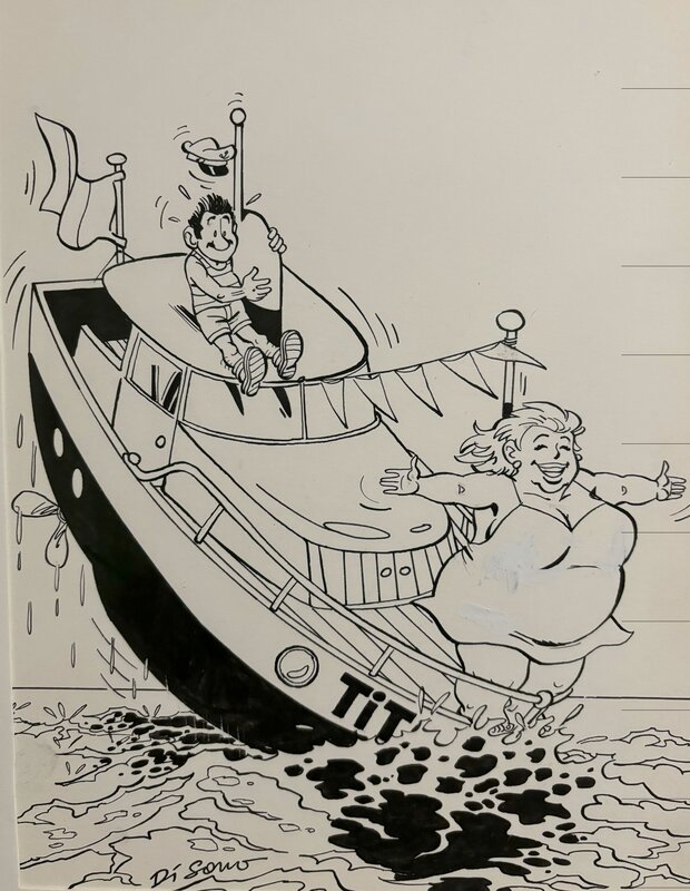 Bruno Di Sano Titanic Cartoon - Illustration originale