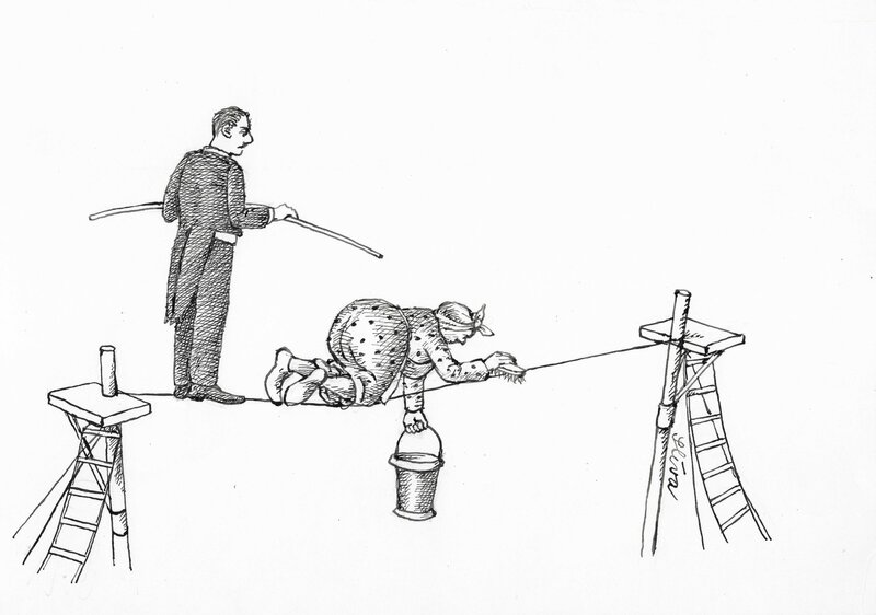 Cleaning by Jiri Sliva - Original Illustration