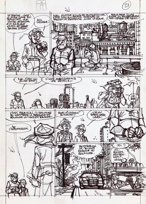 Gazzotti - Soda - storyboard de la planche n°23 au feutre de l'épisode Prières et balistique - Œuvre originale