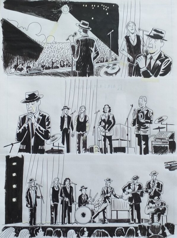 Philippe Girard, Leonard Cohen - Sur un fil - 2020 - Planche originale