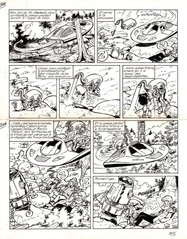 Gos, Le Scrameustache, Le Totem de l'Espace - Planche originale