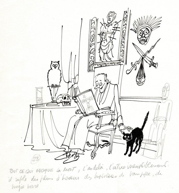 Lauzier - tout ce qui évoque la mort - Illustration originale