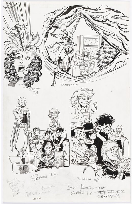 Scott Koblish X-Men '92 #2 Chapitre 4 Screens 27-28 et 39-40  (Marvel, 2015) - Comic Strip