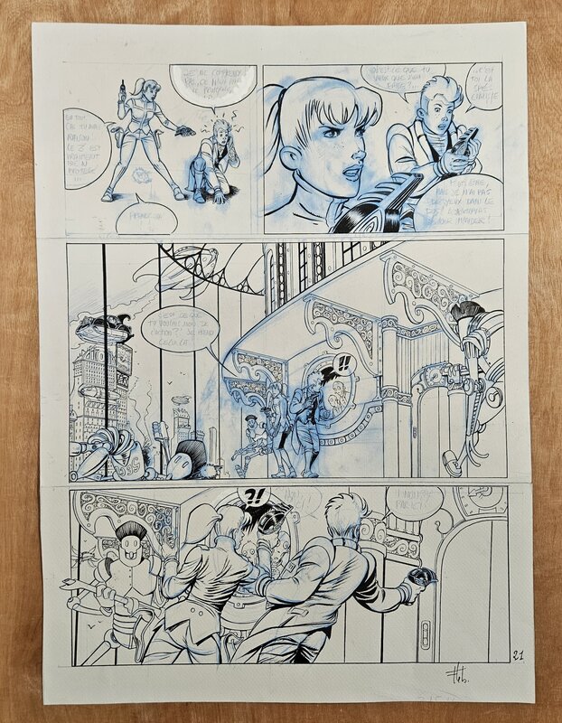 For sale - Fabrice Lebeault, SPIROU FONDATION Z - PLANCHE 21 - Comic Strip