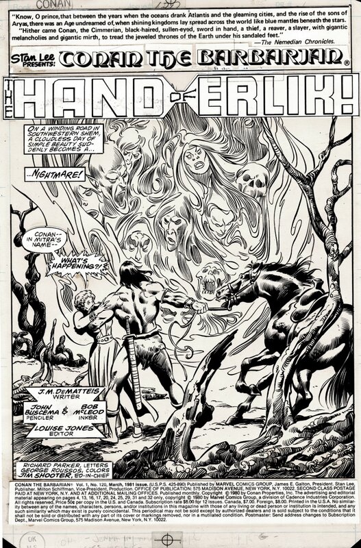 John Buscema, Bob McLeod, John Buscema - Conan #120 p01 splash - Planche originale