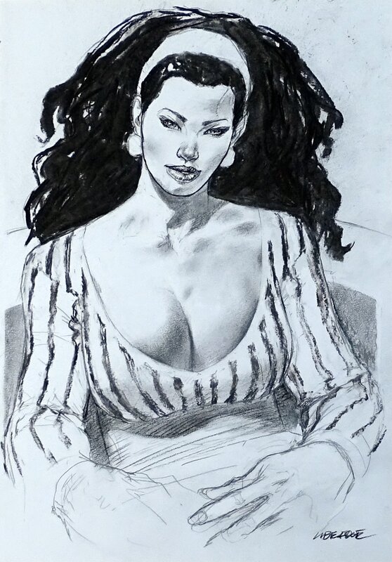En vente - Femme au bandeau par Liberatore - Illustration originale