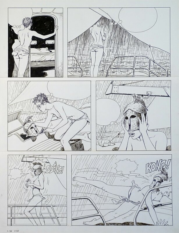 En vente - Milo Manara, L'odyssée de Giuseppe Bergman pl.32 - Planche originale