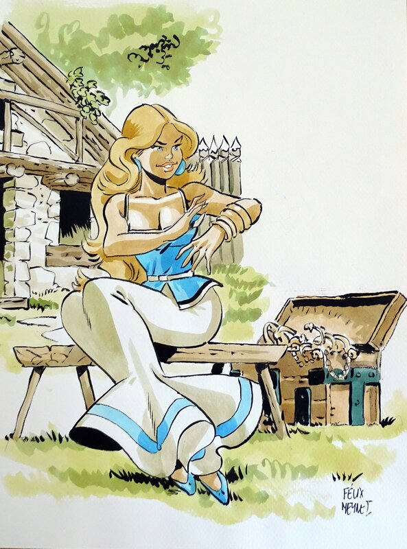 For sale - Hommage à Falbala by Félix Meynet - Original Illustration