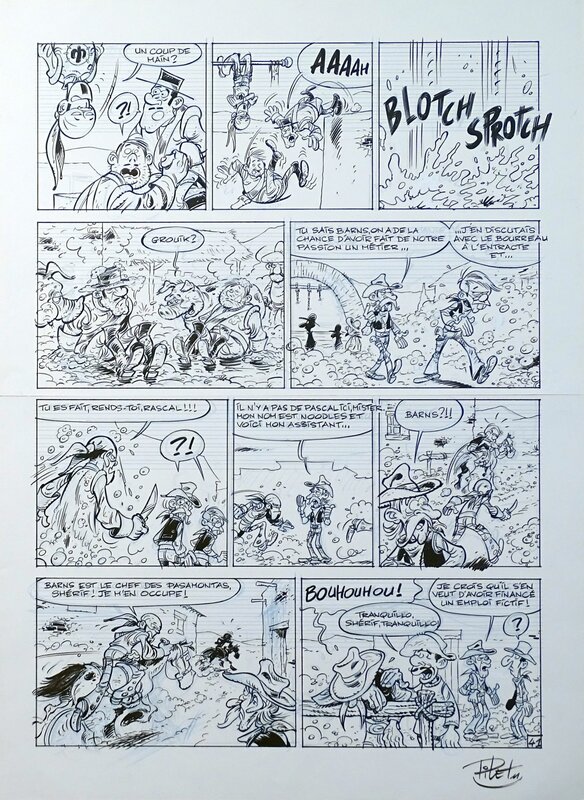En vente - Johan Pilet, Caktus - Le masque vert - Planche originale