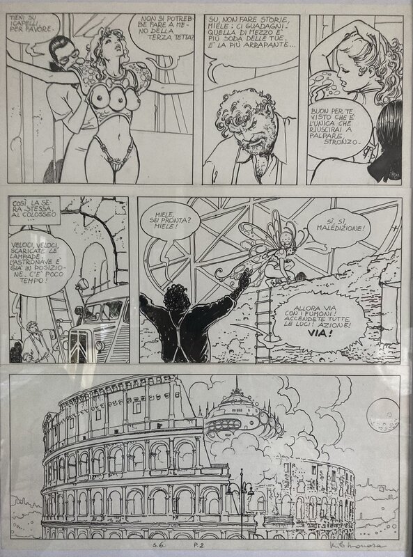 Milo Manara, Miele star du Colisée - Planche originale