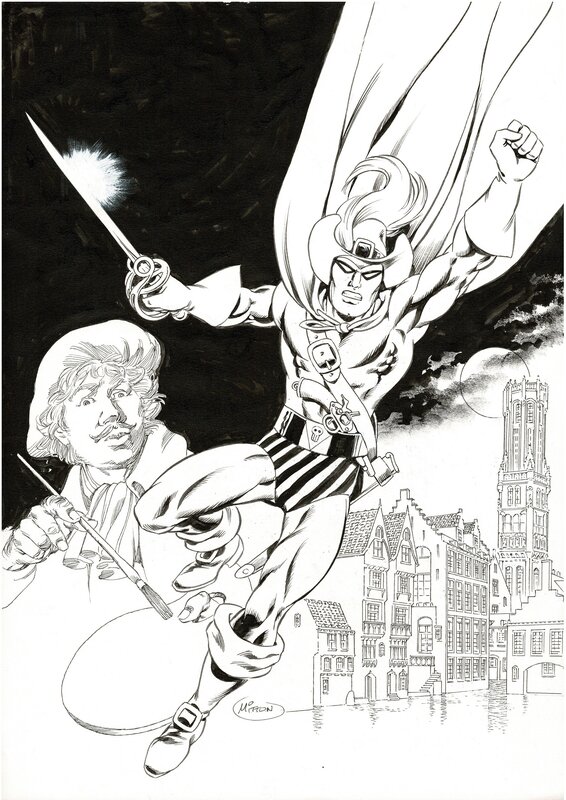 Jean-Yves Mitton, Cover Le Fantôme - Mort à Bruges - Couverture originale