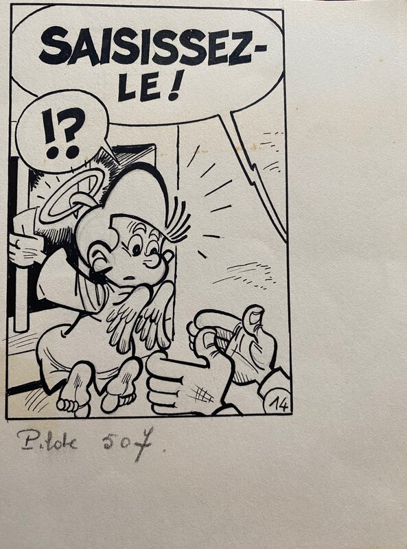 Jean Chakir, planche originale, case représentant Séraphin. - Planche originale
