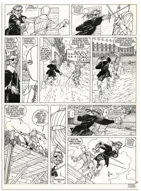 André Juillard, 7 vies Epervier - duel T7 - Planche originale