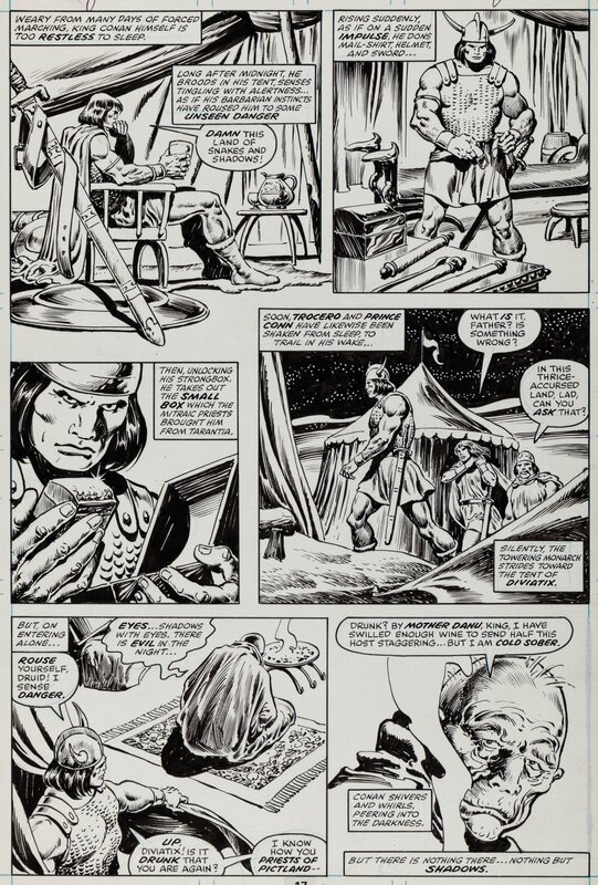 John Buscema, Ernie Chan, L. Sprague De Camp, Lin Carter, King Conan - The Black Sphinx of Nebthu - T2 p.17 - Planche originale