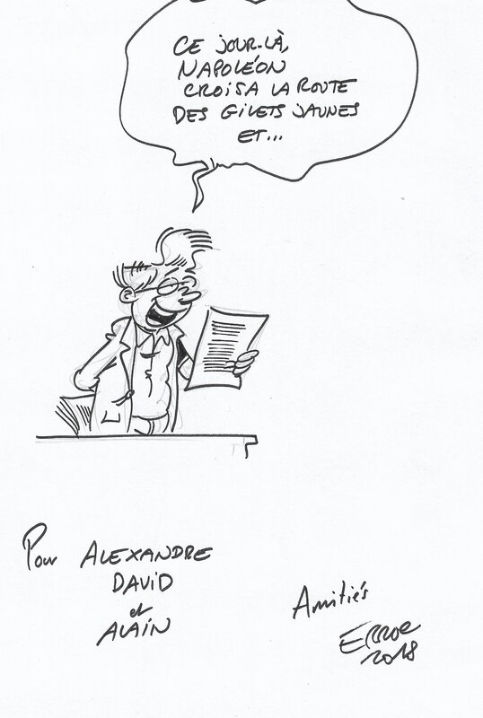 Erroc, Antoine Polochon le prof d'histoire - dédicace sur le tome 13 des Profs - Sketch