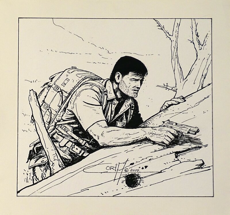 En vente - Bob Morane par Coria - Illustration originale