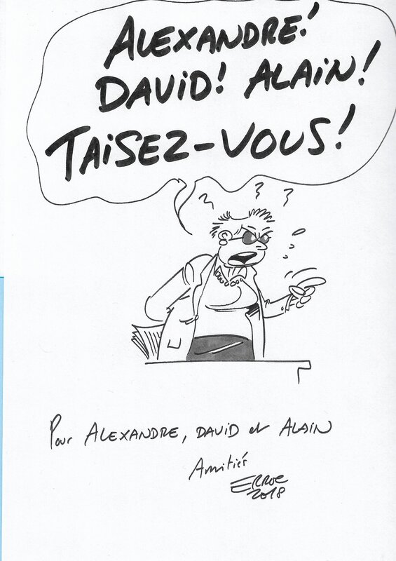 Erroc, Gladys la prof d'anglais - dédicace sur le tome 9 des Profs - Sketch