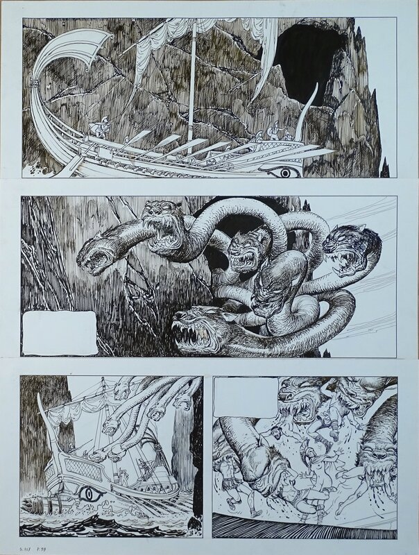 En vente - Milo Manara, L'odyssée de Giuseppe Bergman pl. 39 - Planche originale
