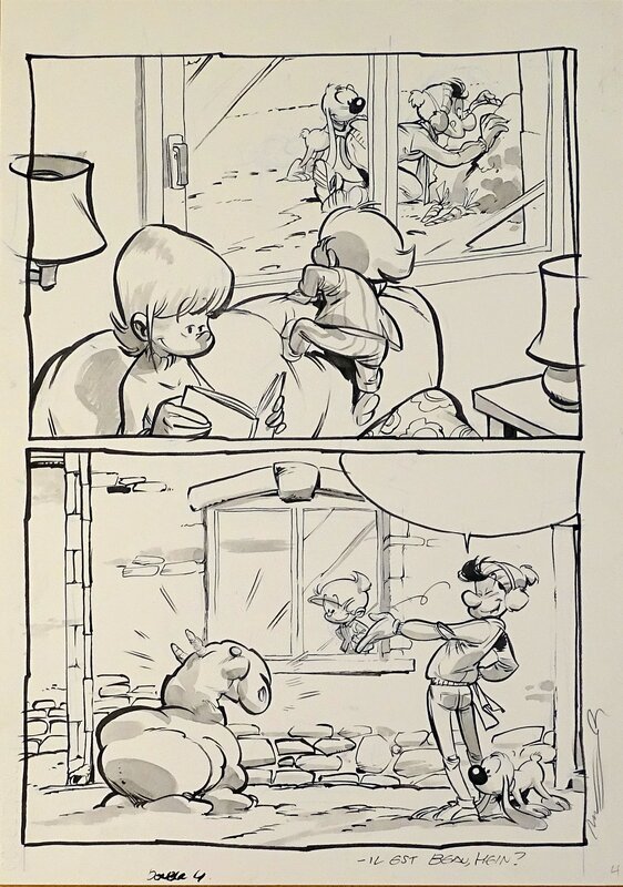 En vente - Jose Luis Munuera, P'tit Boule et Bill 5 - Cheval blanc 1 - Planche originale