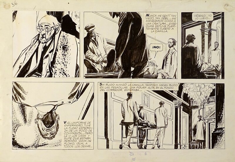 En vente - Alberto Breccia, Mort Cinder Gli occhi di Pombo - Planche originale