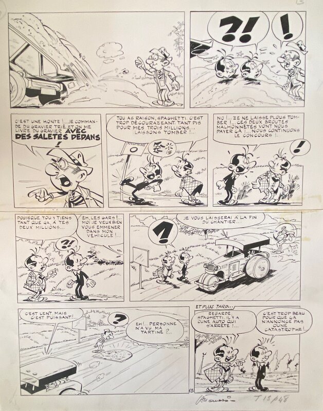 Dino Attanasio, planche originale, Spaghetti. - Comic Strip