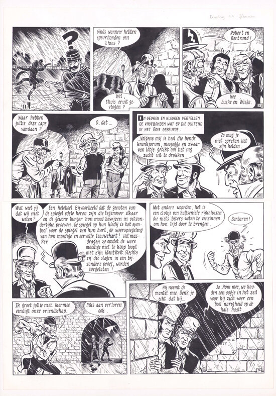 Ron van Riet | 1986 | Robert en Bertrand en het Spiegelgenootschap - Planche originale
