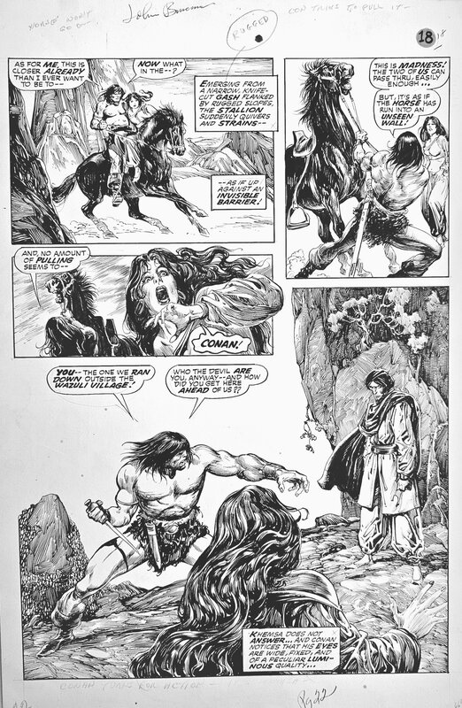 John Buscema, Alfredo Alcalá, Buscema Alcala Conan : Savage Sword of Conan 17p22 - Planche originale