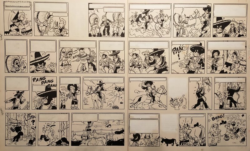 Tibet - Chick Bill - T1 - Chick Bill en Arizona - Planche 3 - 1953 - Planche originale